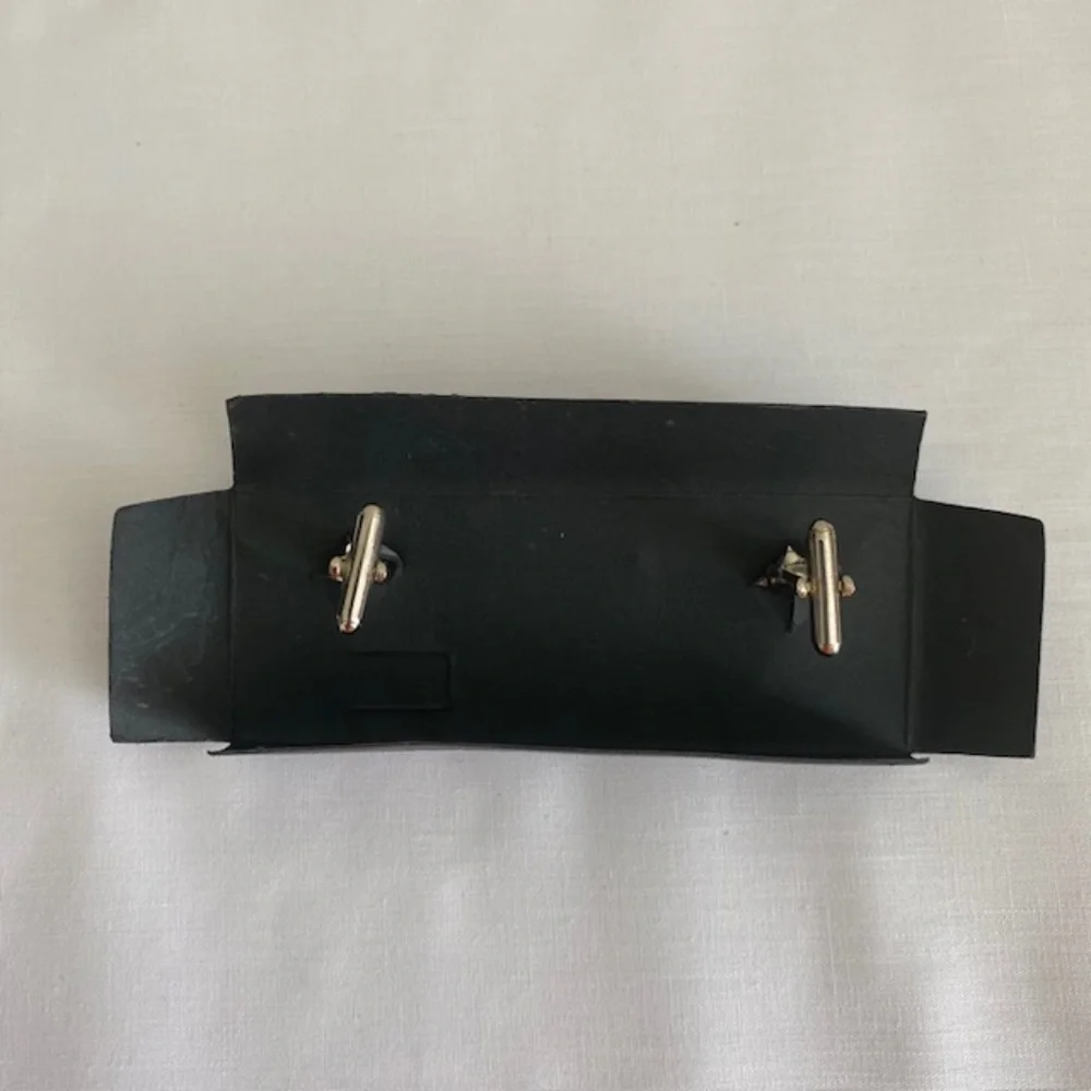 Medium Blue Venezia Silk Cufflinks Made in France - Picture 3 of 5